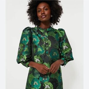 Tuckernuck Pomander Place Green Floral Long Sleeve Dress